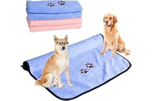 Ksvaye 2 Stück Hundehandtuch Extra Saugfähig 90 x 50 cm Microfaser Handtücher für Hunde Katzen Schnelltrocknend Hundebademantel Weich Haustierhandtuch Haustier Badetuch Handtuch (Blau und Pink)