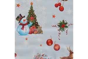 I Want Fabric CHRISTMAS OILCLOTHS SNOWMAN SNOWFLAKE