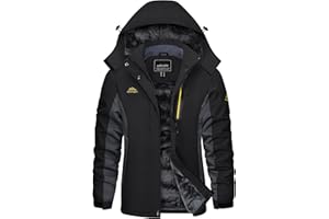 KEFITEVD Chaquetas de Invierno al Aire Libre para Mujer Abrigo Polar Impermeable a Prueba de Viento Con Capucha Desmontable Para Esquiar y Pescar