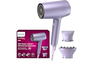 Philips Hair Dryer 7000 Series, ThermoShield Advanced Technology, Mineral and Water Ionic, with Nozzle and Hair Diffuser, 1800W, Model BHD720/13