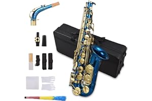 Btuty Sassofono Contralto In Mib Mib, Sassofono In Ottone Con Bottoni In Conchiglia Di Abalone Incisi, Strumento A Fiato Con Custodia, Guanti, Panno Per La Pulizia, Cintura, Spazzola