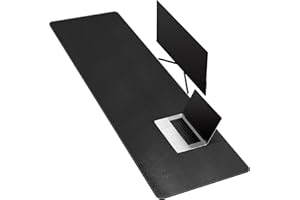 CENNBIE Alfombrilla de escritorio de cuero Grande, 160 x 50cm Tapete escritoriode, Alfombrilla de mouse extendida, alfombrilla de escritorio de piel impermeable para escritorio oficina y hogar (Negro)