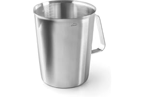 Lacor - 62742 - Jarra Medidora, Taza de Medir, Medidor de Líquidos, Acero Inoxidable, 15 cm, 2 L