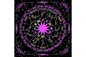 SUEALE Nappe d'autel de divination de forme carrée avec pendule et divination - Pour jeu de société - Runes - Tapis de jeu de société métaphysique - Tapis de divination