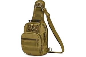 HUNTVP Bandolera Riñonera Hombre Mochila Táctical Militar para Correr Senderismo Ciclismo Camping Caza, Negro/Marrón/Camuflaje
