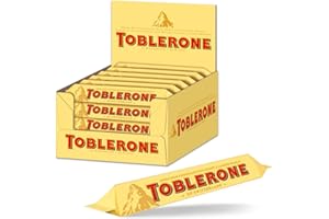 ‎TOBLERONE Toblerone Schokolade Riegel - Feine Schweizer Milchschokolade mit Honig- und Mandelnougat - Thekendisplay - 24 Riegel à 35g