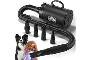 XKISS hundefön Hundetrockner 2800 W Blower hundefön mit Einstellbarer Geschwindigkeit Hundepflege-Trockner-Gebläse (schwarz)