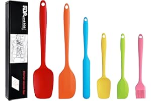 GENERIC 6 silikonowych szpatułek do ciasta, zestaw przyborów kuchennych, do pieczenia, silikonowych szpatułek, do mieszania, odporne na wysokie temperatury, silikonowe kostki kuchenne (kolorowe)