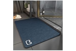 Dai Lufei Tapis de Bain Antidérapant Super Absorbant Diatomite Tapis Salle de Bain Microfibre Tapis de Baignoire Tapis de Douche Doux Séchage Rapide (Bleu foncé, 40 * 60)