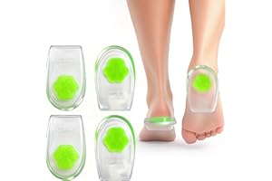 RIEOANY 2 Paires TALLONIERA IN SILICONE PER SPINA CALCANEARE - Solette Gel per Tallonite e Fascite Plantare, Plantari Ortopedici con Cuscinetto Ammortizzante, Alzatacco Adatte per Uomo e Donna (L(40-46))