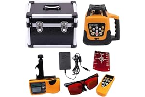 H-YEEU Nivel Láser Rojo Autonivelante 360 Grados 500M Giratorio Láser Nivelacion Profesional Vertical Horizontal IP54 Impermeable Láser Nivel Kit con Receptor, Control Remoto, Estuche De Transporte