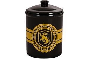 Elbenwald Caja de Galletas Harry Potter Hogwarts Alumni Hufflepuff - 2,5 x 21,5 x 12,5 cm - con Motivo del Escudo de Hufflepuff en Cerámica