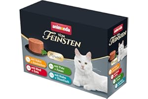 animonda Vom Feinsten Adult Katzenfutter Mousse-Vielfalt (12 x 85 g), Nassfutter für ausgewachsene Katzen, ohne Getreide und Zucker, luftig zarte Konsistenz
