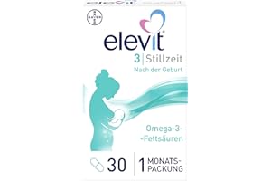‎ELEVIT Elevit 3 - Nährstoffversorgung von Mutter und Kind ab der Stillzeit - Nahrungsergänzungsmittel mit Omega-3-Fettsäuren, Vitaminen und Mineralstoffen - 1 x 30 Kapseln
