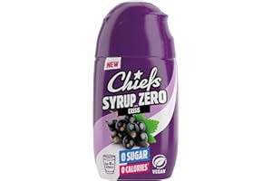 ‎CHIEFS CHIEFS Syrup Zero, Johannisbeere, 65ml, für mehr als 8l Fertiggetränk, Sirup zuckerfrei mit echten Fruchtextrakten, vegan, zero Kalorien, made in Germany