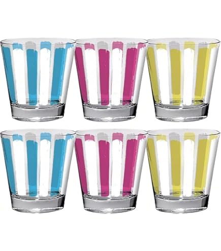 Verres à Boisson 320 Ml - Lot De 6, Verre épais Résistant - Style Vintage, Pour Whisky & Cocktails