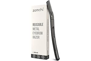 ZOMCHI Dermaplaning Tool for Face, Dermaplane Razor for Women and Men, Face Razor with Precision Silicone Cover, Eyebrow Razor, Facial Razor, Reusable Metal Handle - Matte Black