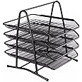 Metal Paper Tray 4 Tier, Document organizer for Desk Accessories,Office Supplies, Files Organizer racks, Mesh File, Folders, Mails, A4 papers Table organiser, School Books Organizer rack