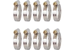 AZISHA Collier De Serrage Inox 25-40mm - 10 Pièces Collier Serrage - Réglable Collier De Serrage Métallique - Collier Durite - Colliers De Serrage À Vis Pour Piscine,Jardin,Home Gaz,Automobile