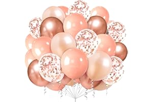 GHOIETV Luftballons Rosegold,100 Stück Rosegold Latex Ballons,Helium Ballons Rosegold Mit RoséGold Konfetti Ballons Für Mädchen Geburtstag Hochzeit Verlobung Jubiläum Babyparty Dekoration