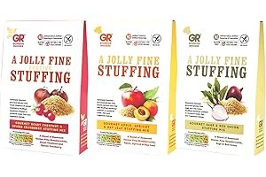 GR GORDON RHODES The Ultimate Stuffing Bundle by Gordon Rhodes with Our (3 x 125gm) Gourmet Gluten Free stuffings Including Roast Chestnut and Spiced Cranberry, Sage and Red Onion and Apple Apricot and Bay Leaf.