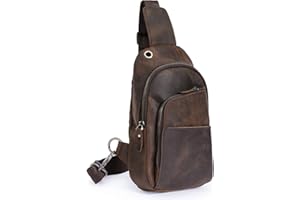 Le'aokuu Uomo Casual all'aperto Viaggi Escursionismo Borsa a Tracolla Zaino Pelle 8010