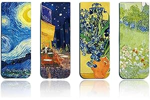 DDKY Segnalibri magnetici da 4 pezzi, segnalibro magnetico kit fai da te segnalibri per studenti, insegnanti, scuola, articoli per ufficio (I colori di Van Gogh)