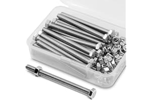 MINHER M5 x 70 mm 25 Tornillos hexagonales 304 Acero Inoxidable de Esquina Exterior Tornillo Hexagonal,Pernos y Tuercas de Hechizo Conjunto