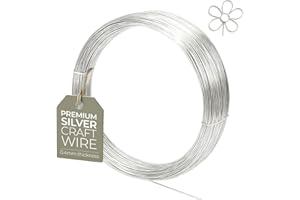 THE BEAD SHOP 0.4mm (26 Gauge) x 20m Silver Plated Non-Tarnish Craft Wire for Jewellery, Wire Wrapping, Sculpting, Hobby Craft, Wire Modelling