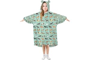 Mnsruu Girls Oversized Blanket Hoodie Baby Penguins Kids Wearable Blanket Fleece Hooded Sweatshirt