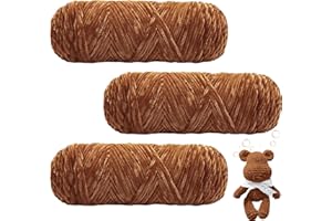 ‎MAXEE Maxee 300g(3×100g) Samtig Babywolle, Samt Velvet Wolle Chenille Garn, Kuschelweich Chenillegarn, Flauschige Weich Plüschwolle, Häkelgarn Wolle Zum Stricken & Häkeln-15
