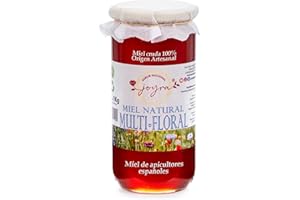 JOYRA SABOR NACIONAL Miel Cruda, 100% MIel Pura de Abeja. Natural y Artesanal. 27 Variedades de sabores, APICULTURA ESPAÑOLA. Sin Pasteurizar, conservan Polen, Enzimas y Antioxidantes. (1 KG, Miel de Flores)