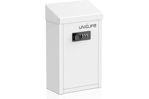 Uniclife Cassetta Portachiavi da Esterno in Metallo con Serratura a Combinazione, Scatola Raccolta Fondi e Suggerimenti, Buca per Lettere con Fessura Superiore, Cassetta Sicura per Contanti Casa