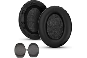 HONETEEK Replacement 1000XM3 Ear Cushions for Sony WH-1000XM3 Over-Ear Headphones, Compatibel WH1000XM3 Ear Pads with Softer Protein Leather, Noise Isolation Memory Foam, Black