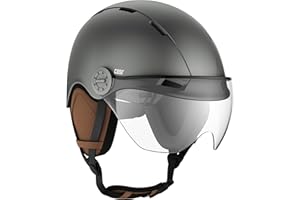 CASR Style - Casque Lifestyle Urbain pour Vélo & Trottinette Electrique - Visière Transparente & Cache-Oreille Amovibles - Confort Optimal pour Homme & Femme