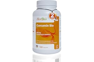 ‎HERBBIO ABDIN HERBBIO NATURAL MEDICAL MANUFACTURING Bio Curcumin Kapseln 617 mg Curcuminoide pro Kapsel entspricht 20000 mg Kurkumapulver mit Bio Schwarzem Pfeffer 180 vegane Kapseln Made in Germany