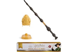 Wizarding World Harry Potter, bacchetta a sorpresa Magical Collector Wands con base da esposizione di Hogwarts, serie Professori (i modelli variano)