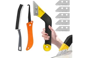YITULOU Rascador Juntas Azulejos, 8 pcs Removedor de Lechada para Quitar Lechada de Azulejos y Baldosas con 5 piezas de Repuesto Extra, 1 Cepillo para Quitar Baldosas