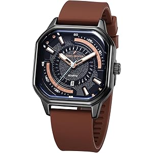 Daniel Hechter Paris Rivoli Collection Modern Analog Watch for Men with Octagon Dial and Silicon Band-DHM1003