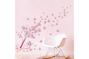 astylishome Kids Wall Stickers Colorful Butterfly Garden Walls Decals Butterflies Animal Sticker Removable for Nursery Girls Boys Bedroom Living Room Decoration 0110