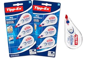 Tipp-Ex Correction Mini Pocket Mouse Rubans Correcteurs - Très Résistant - 6 m x 5 mm, Lot de 2 Blisters de 3
