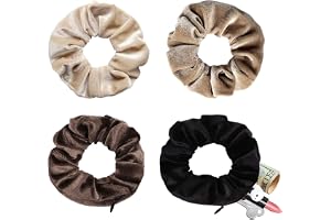 Xanthelle Hårgummi med dragkedja, resepryl och viktiga semestertillbehör för kvinnor, sammet-scrunchie, hemlig plats, pengarstopp för strand och värdesaker