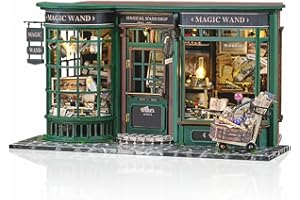 Cuteefun Miniature Maison de Poupee, Maquette en Bois a Construire, Kit Maison Poupee DIY Ainsi, Un Cadeau d'anniversaire du père Noël Halloween (Boutique Baguette Magique)