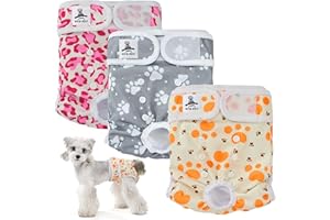 UFO PET Wiederverwendbare Hunde Windeln Weiblich, Läufigkeitshose für Hündinnen M (3 Stück), Hochsaugfähige Hundewindeln für Hündinnen mit Starkem und Flexiblem Verschluss - Süße Krallen