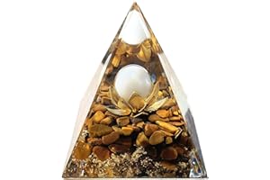 VNSTKWW Orgone Pyramid Crystal, Healing Chakra Pyramid for Protection,Balancing Positive Energy,Rose Crystal,Emotional-Negativity Removal Stone,Clear Quartz Crystal Point for Meditation(2.36 inch)…