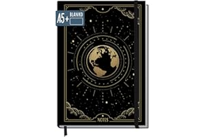 HÄFFT paper&you® Cuaderno A5+ en blanco con banda elástica [New Adventures] 156 páginas, 78 hojas - como journal, diario, libreta - sostenible y respetuoso con el clima