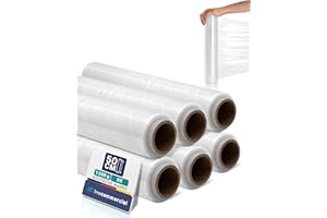‎INOVERSE Inoverse 6 Rollen Stretchfolie Transparent Wickelfolie 50cm/230 m - 1.5kg, Folie Für Möbel & Umzug, Palettenfolie, Handstretchfolie, Verpackungsfolie auf Rolle, Strechfolienrolle