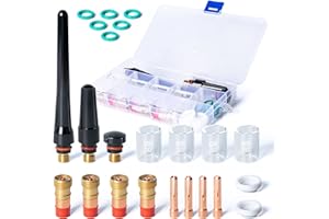 SPDYCESS 23 szt. TIG Spawalniczy Latarka Zestaw Materiały Eksploatacyjne Akcesoria Pyrex Szkło Filiżanka TIG Plecy Czapka O-Pierścionki Stubby Gaz Obiektyw Części Zużywalne dla WP-17/18/26