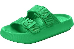 COSWIND Chaussons Femme Homme été Sandales Claquette de Bain Cloud Slides Confortable Réglable Douche Soft Foam Sole Piscine Plage Maison Sport et D'extérieur Pantoufles