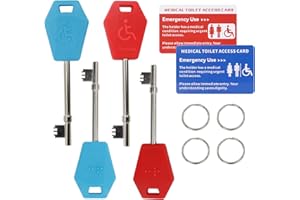 CLNYRWCB Disabled Toilet Key | Keys for Disabled Toilets UK- Easy Grip & Braille Design | Universal Disabled Access Toilet Key-4Pack